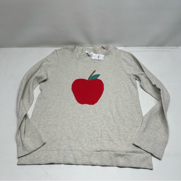 J.Crew factory teddy teacher Apple Design gray Sweater nwt sz M - Picture 2 of 13